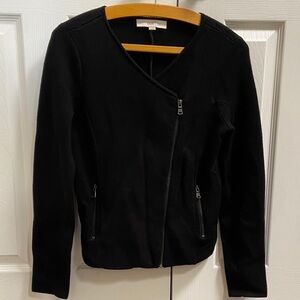 LOFT Black Women's Blazer with Zipper Detail